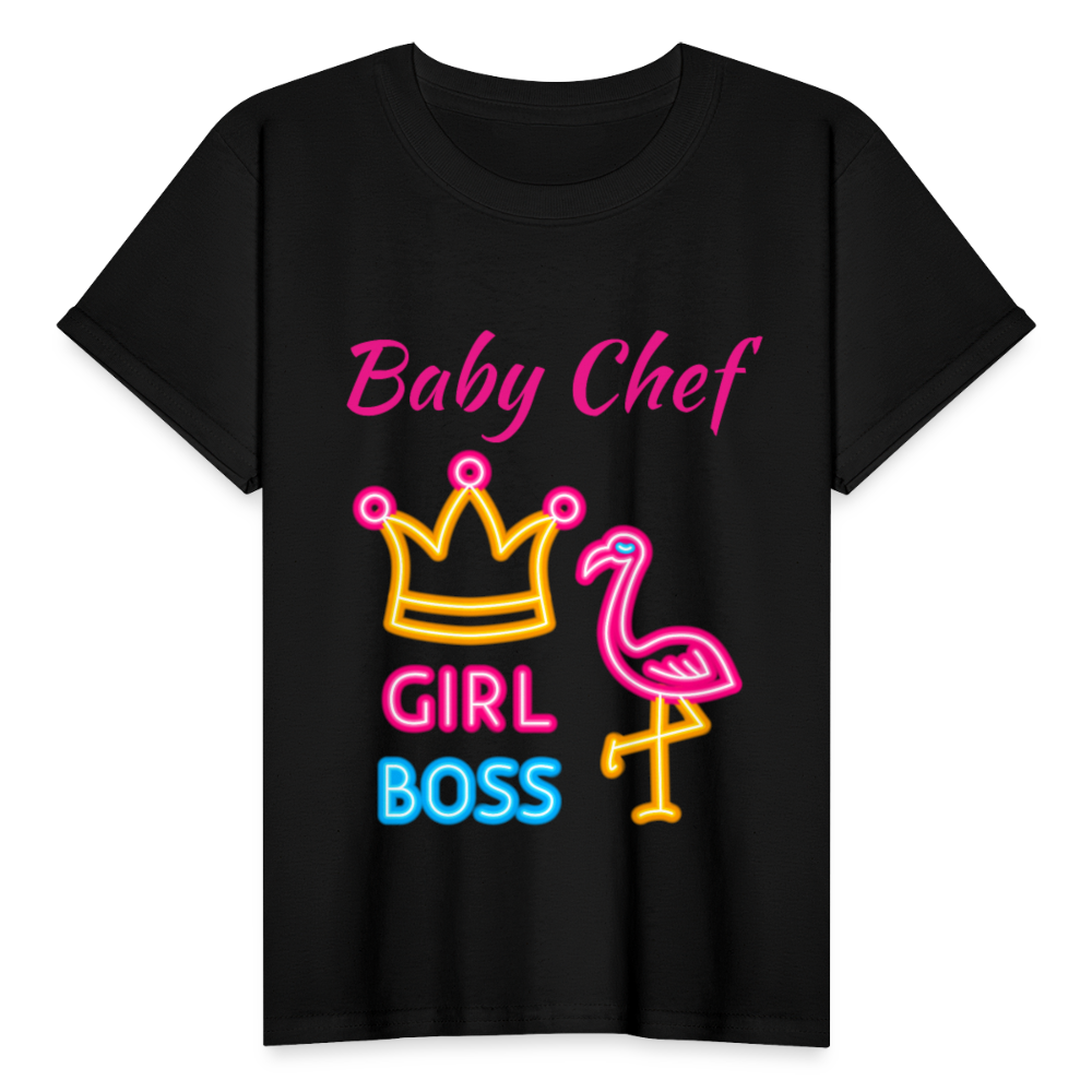 Baby Chef Girl Boss Youth T-Shirt - black