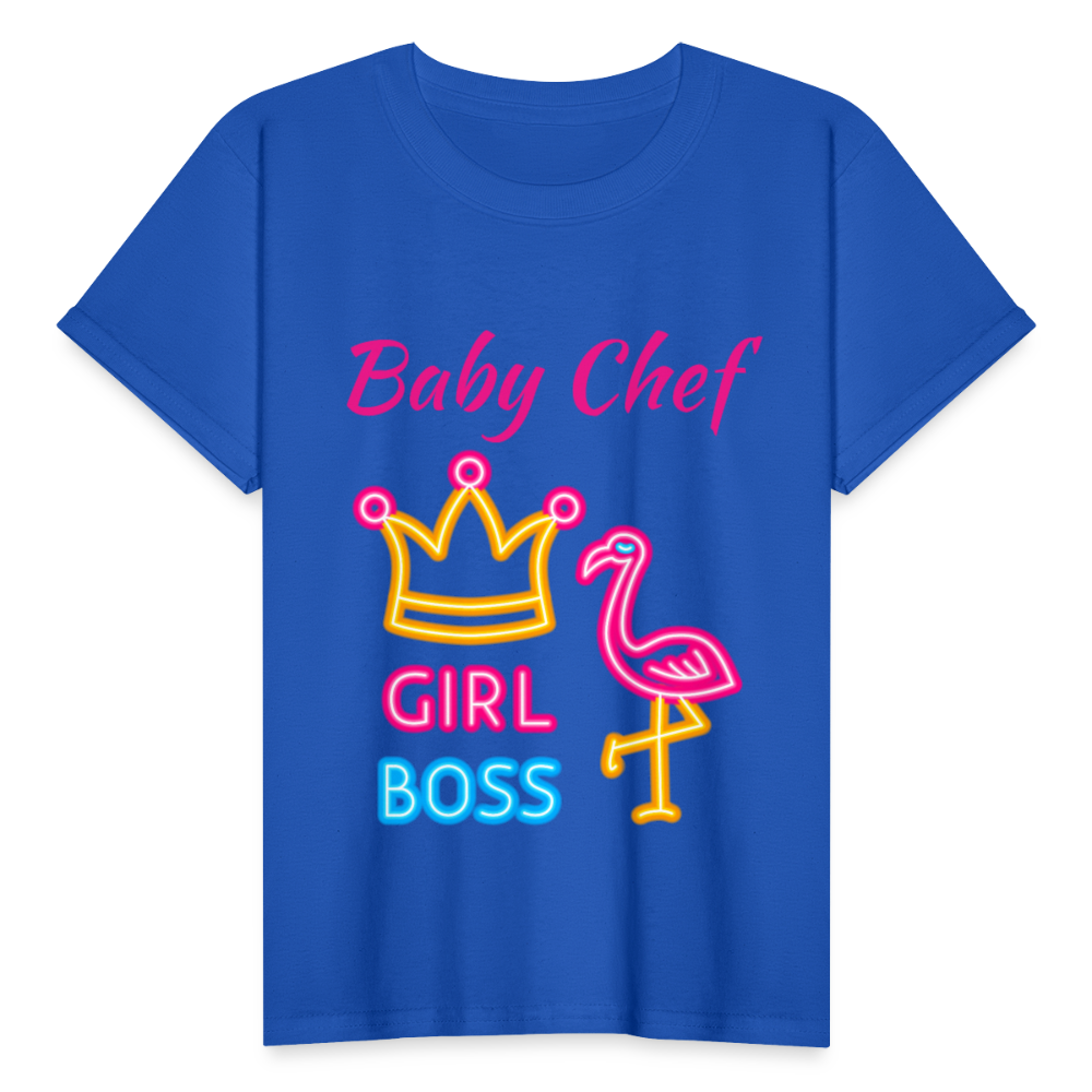 Baby Chef Girl Boss Youth T-Shirt - royal blue