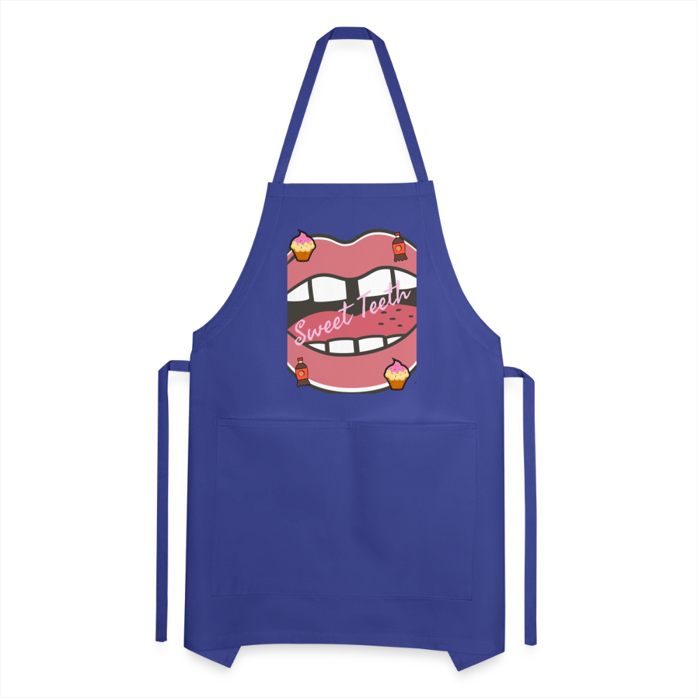 Sweet Teeth Adjustable Apron - royal blue