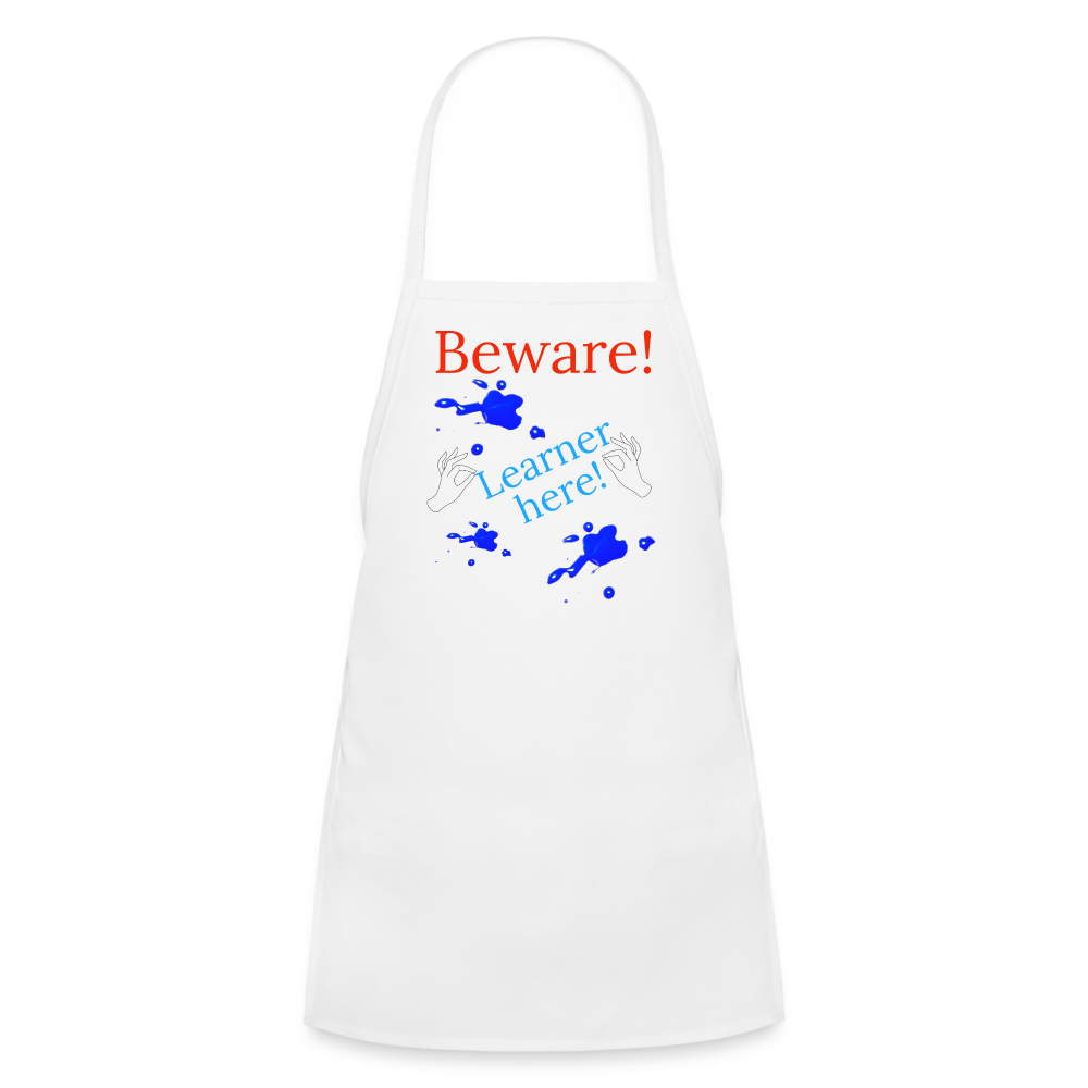 Learner Warning Kids' Apron - white