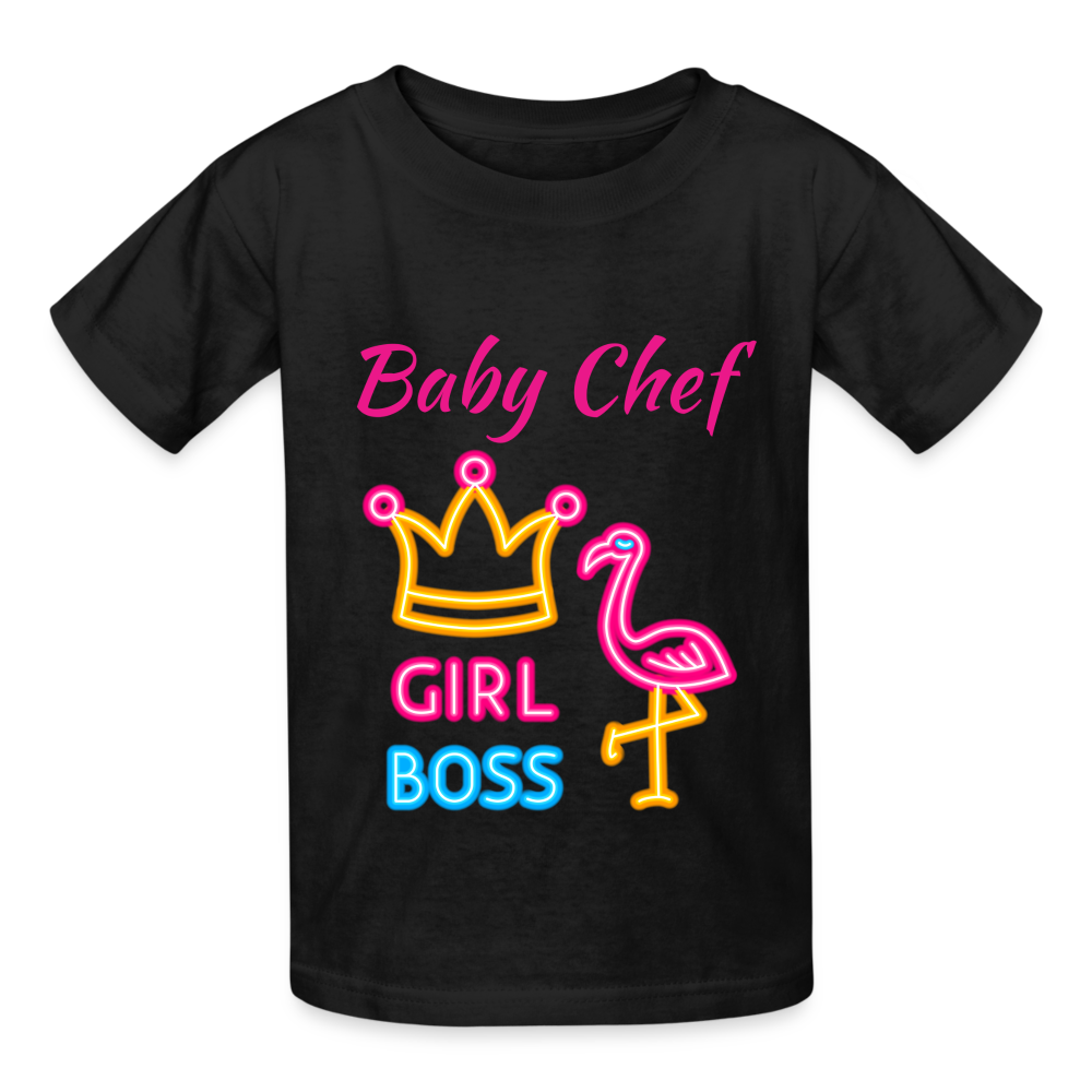 Baby Chef Girl Boss Youth T-Shirt - black