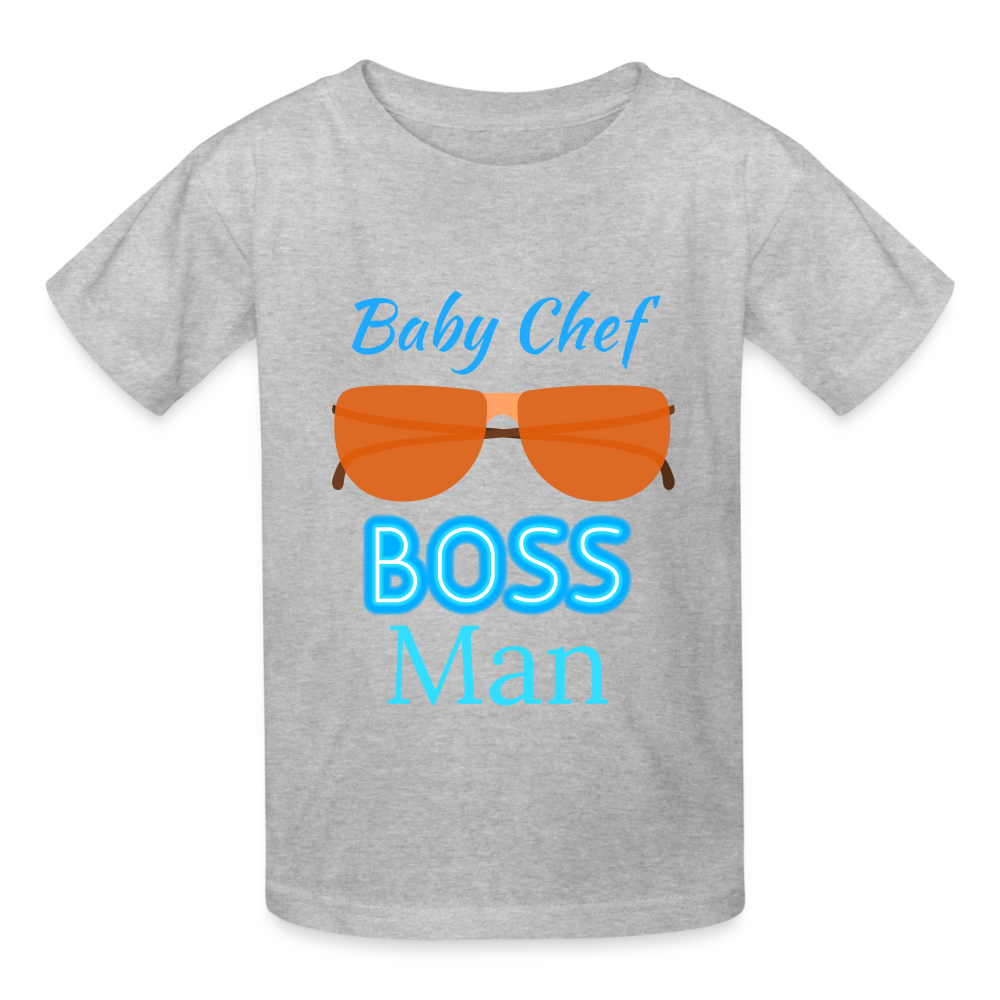 Baby Chef Boss Man Youth T-Shirt - heather gray