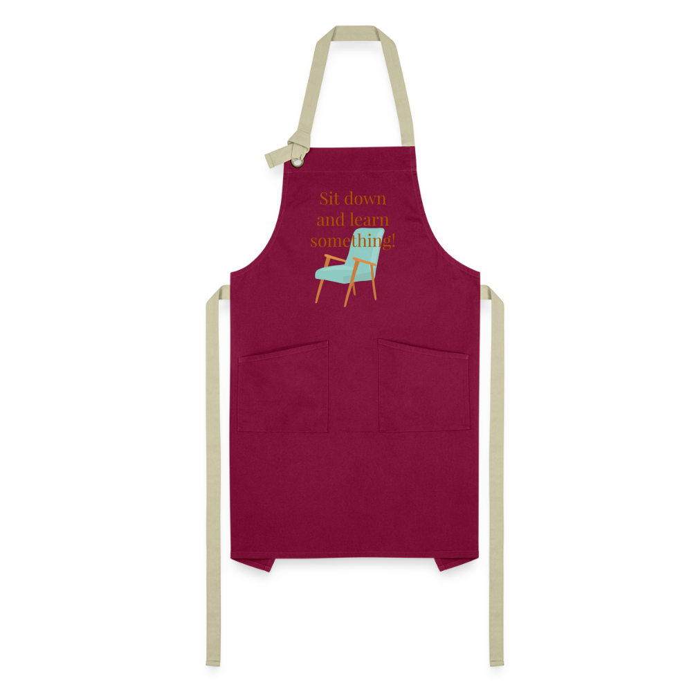 Sit Down Artisan Apron - burgundy/khaki
