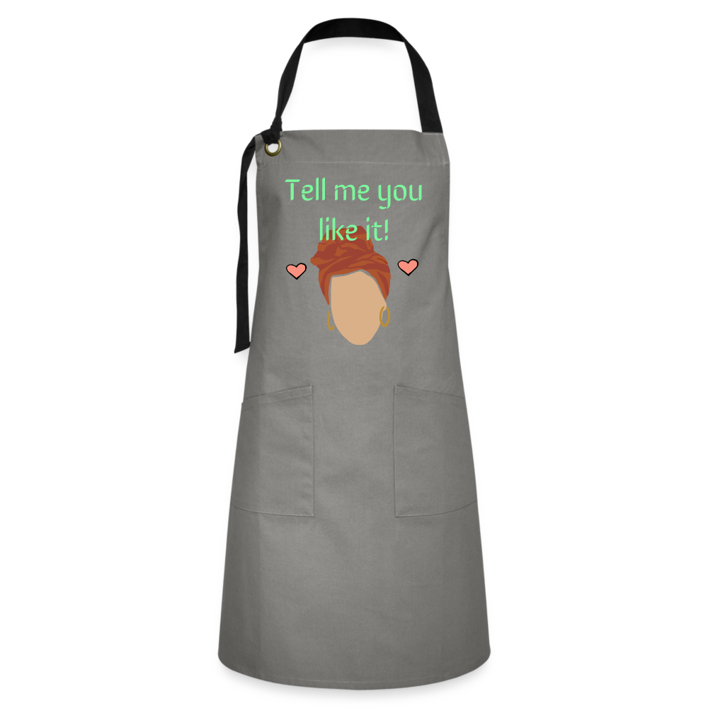 Tell Me Artisan Apron - gray/black
