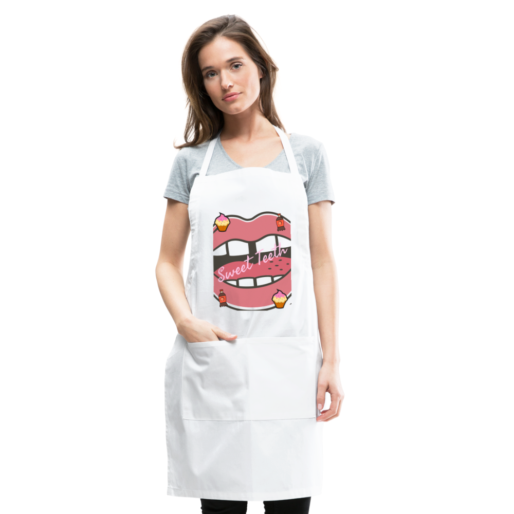 Sweet Teeth Adjustable Apron - white
