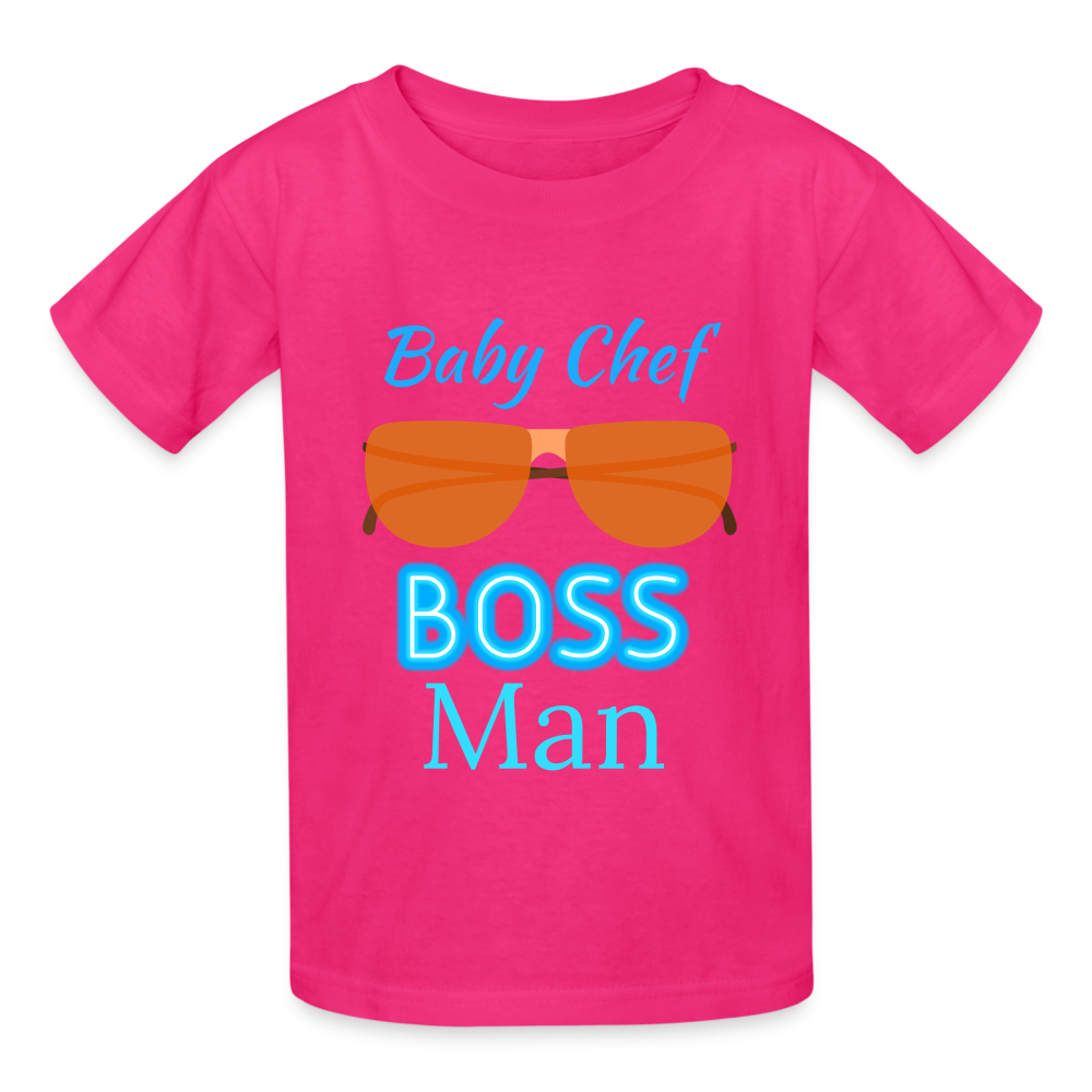 Baby Chef Boss Man Youth T-Shirt - fuchsia