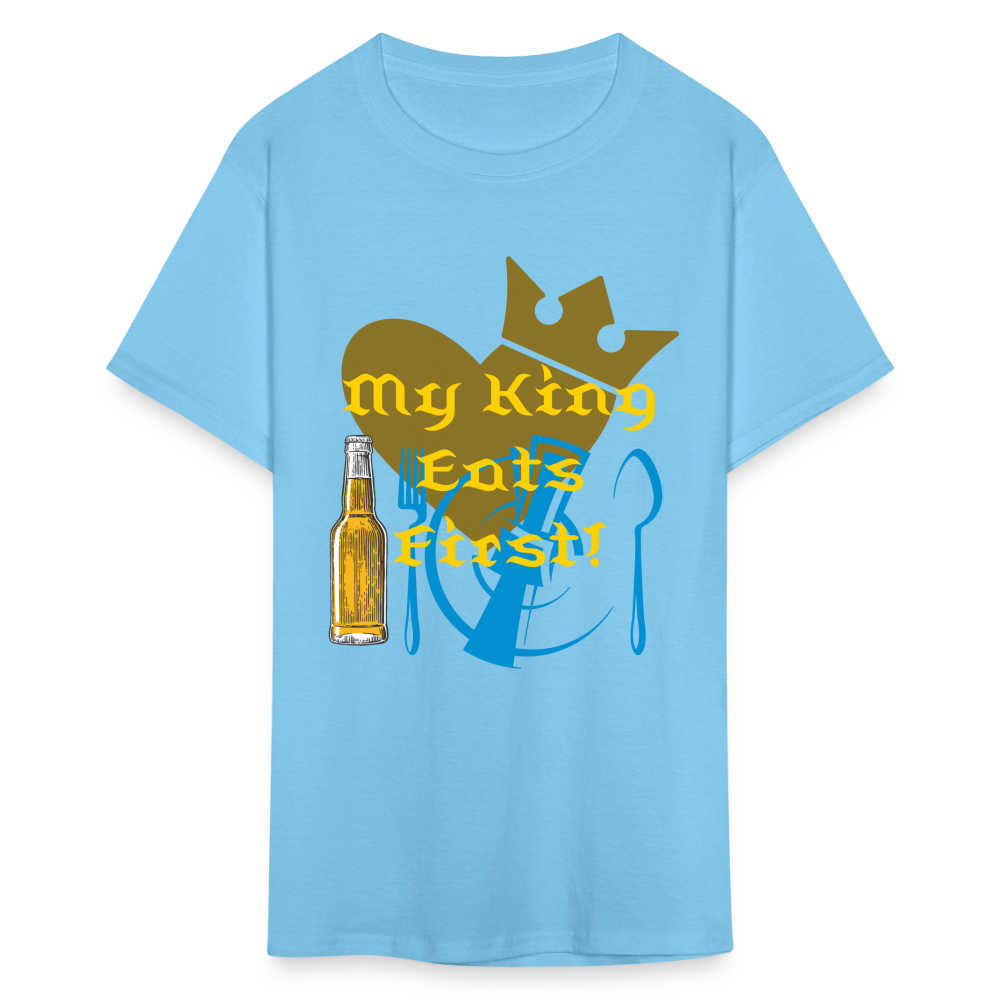 My King Eats First T-Shirt - aquatic blue