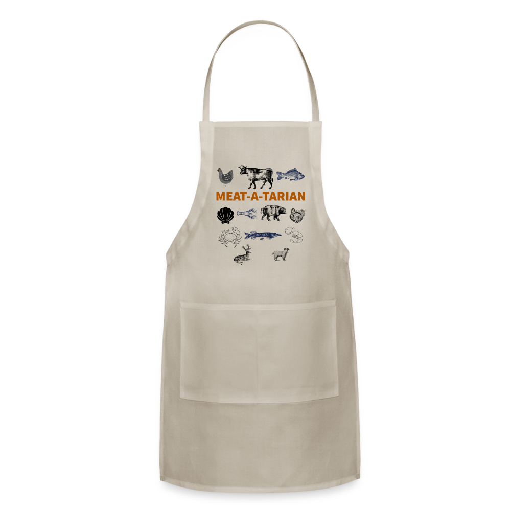 Meat-a-tarian Adjustable Apron - natural
