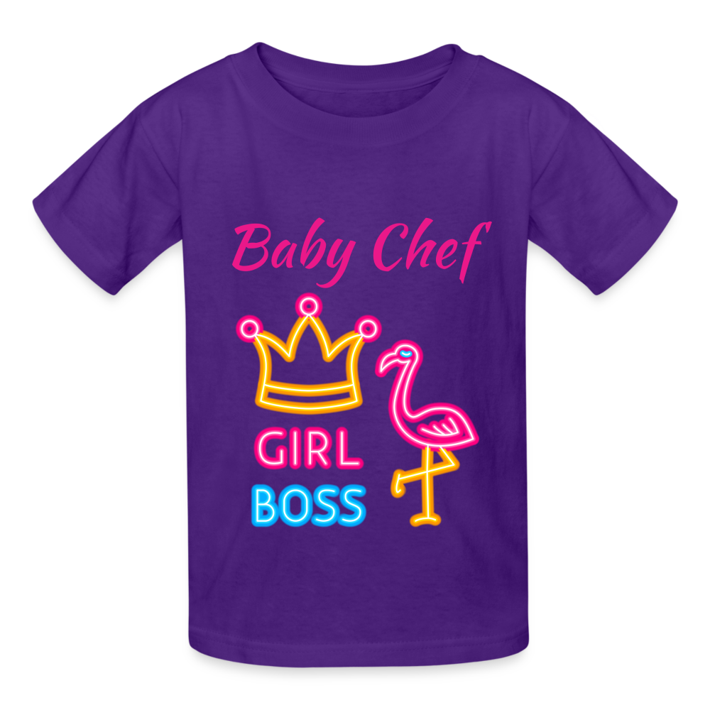 Baby Chef Girl Boss Youth T-Shirt - purple