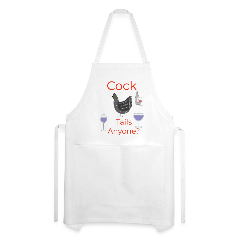 Cock Tails Adjustable Apron - white