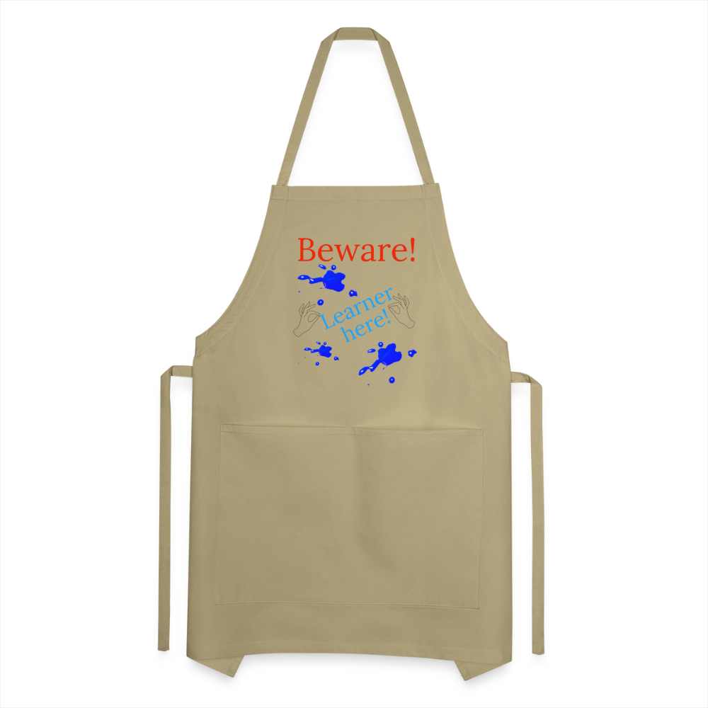 Learner Warning Adjustable Apron - khaki