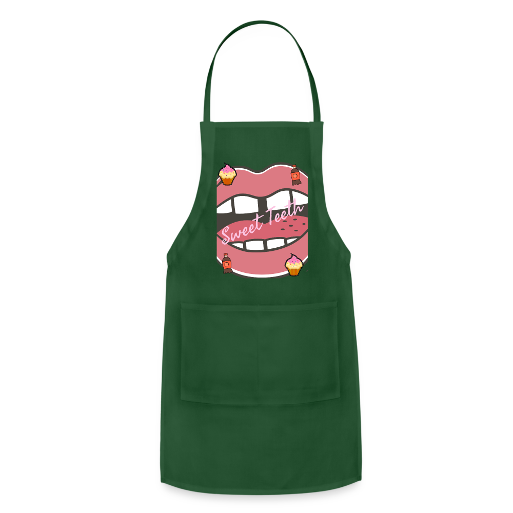 Sweet Teeth Adjustable Apron - forest green