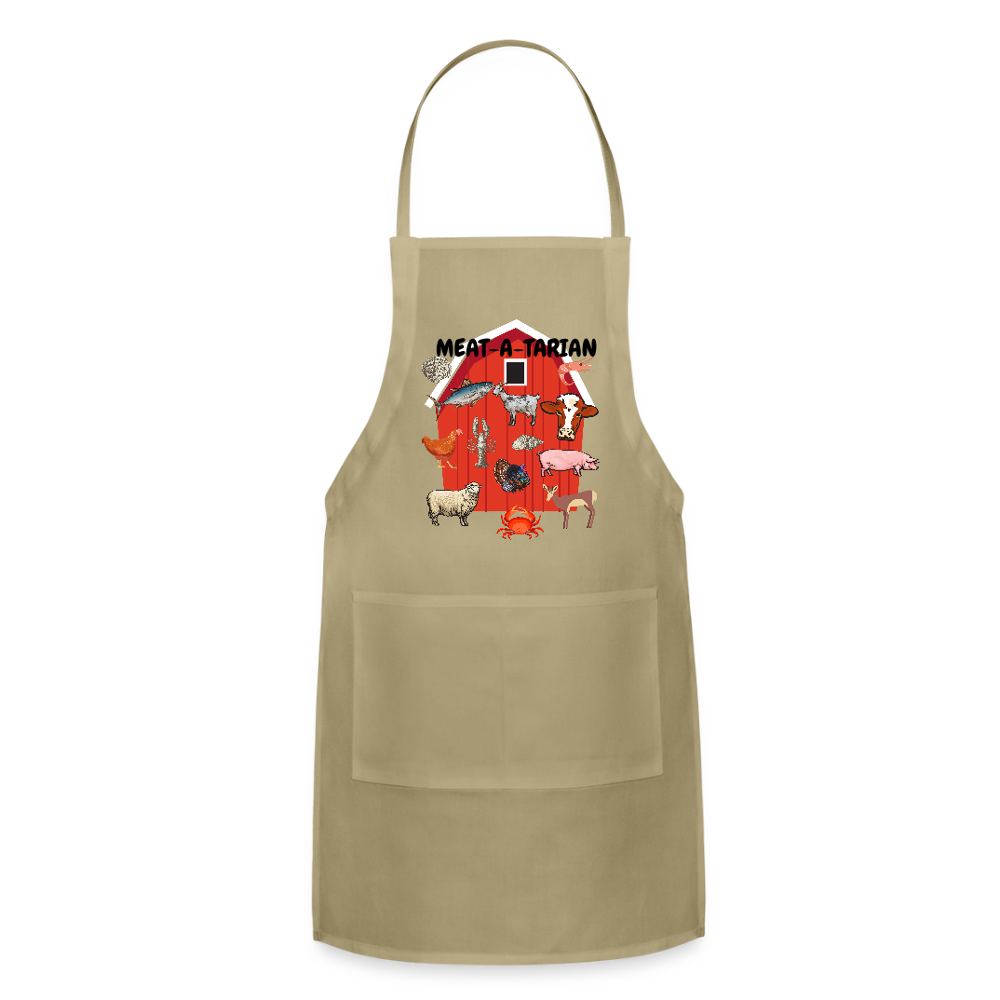 Meat-a-tarian Adjustable Apron - khaki