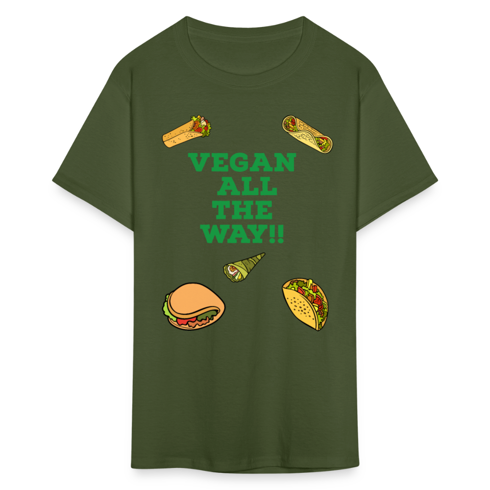Vegan All The Way T-Shirt - military green
