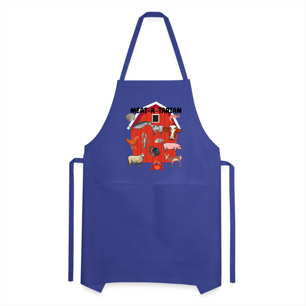 Meat-a-tarian Adjustable Apron - royal blue