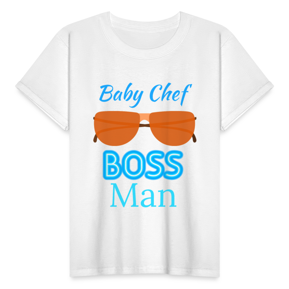 Baby Chef Boss Man Youth T-Shirt - white