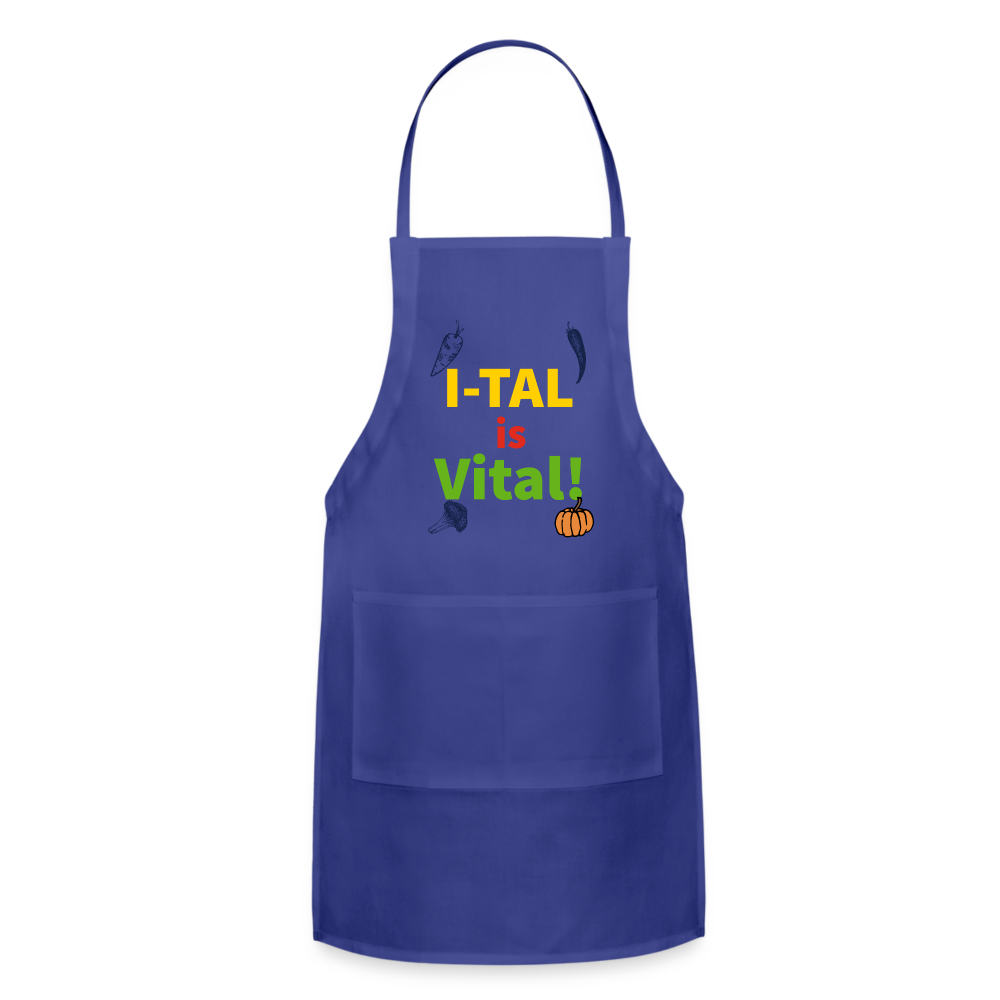 I-tal Is Vital Adjustable Apron - royal blue