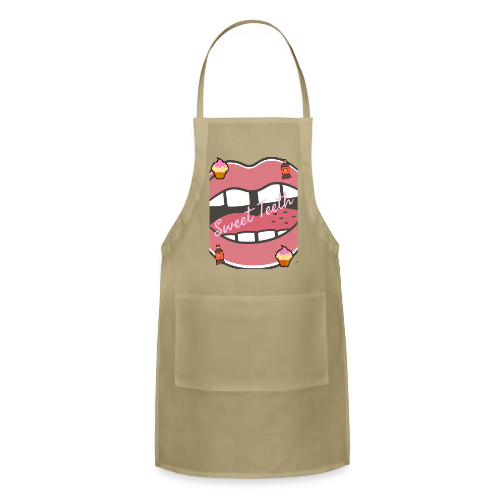 Sweet Teeth Adjustable Apron - khaki