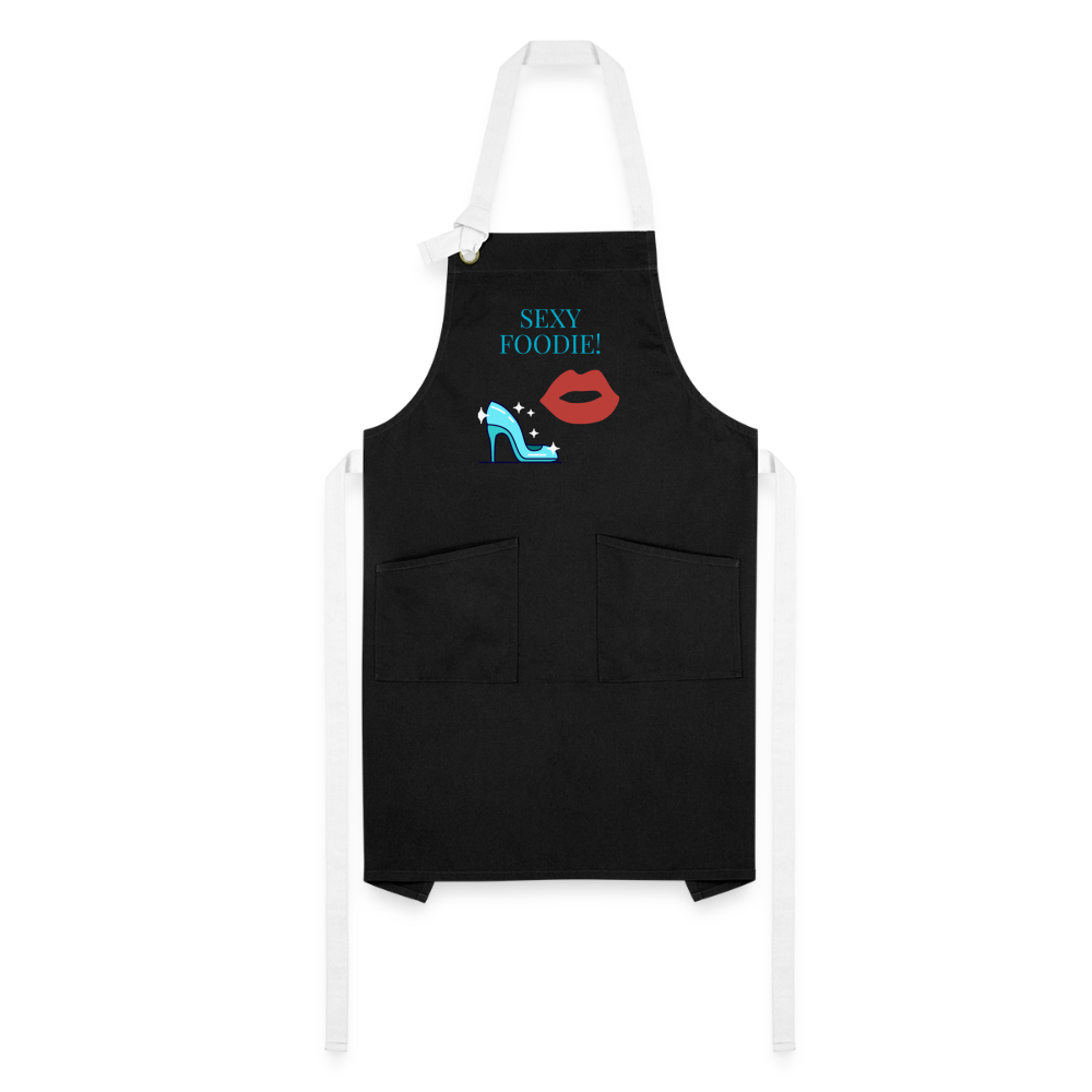 Sexy Foodie Artisan Apron - black/white