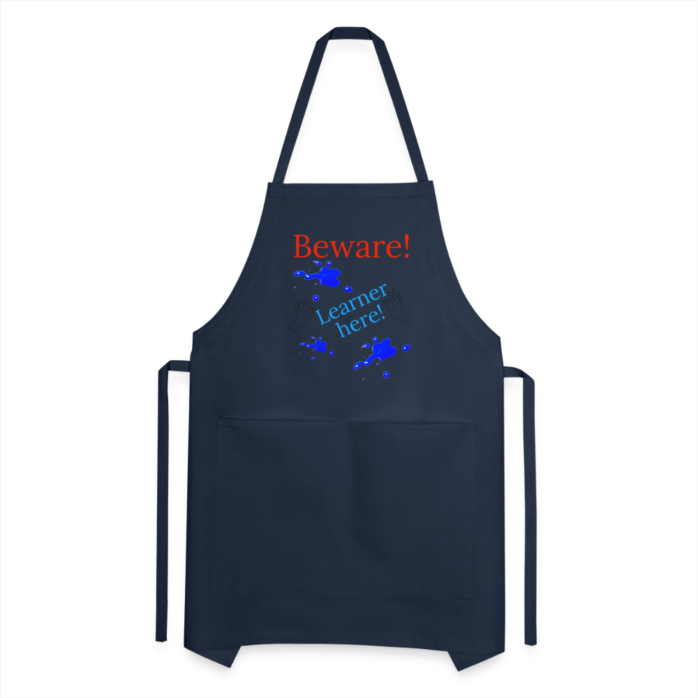 Learner Warning Adjustable Apron - navy