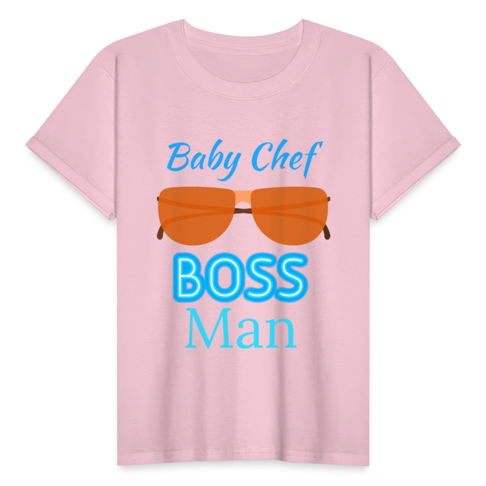 Baby Chef Boss Man Youth T-Shirt - light pink