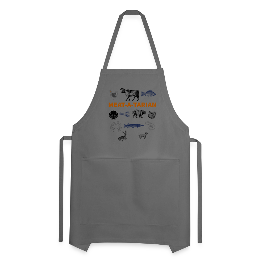 Meat-a-tarian Adjustable Apron - charcoal