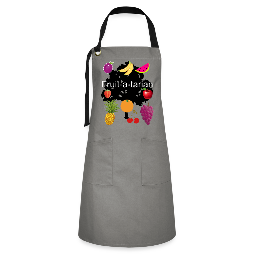 Fruit-a-tarian Artisan Apron - gray/black
