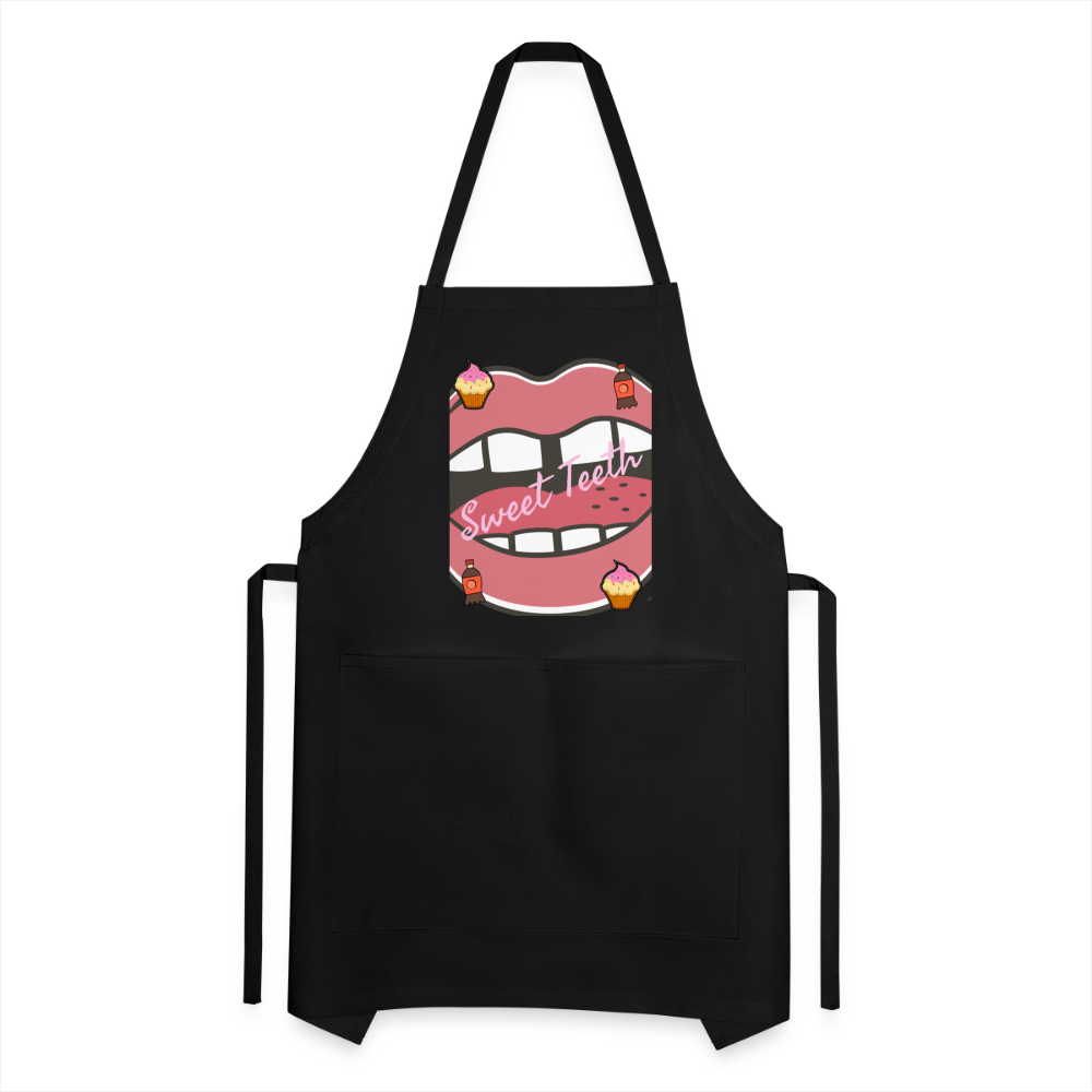 Sweet Teeth Adjustable Apron - black