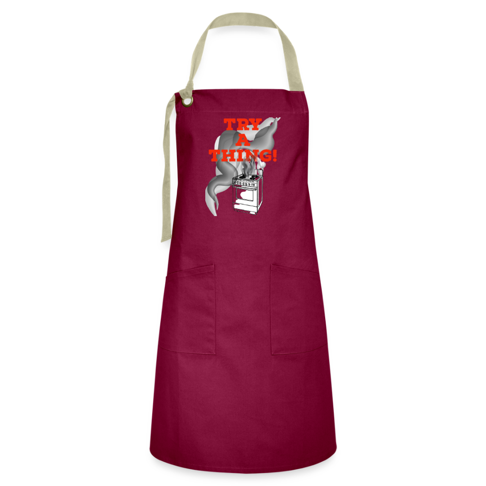 Try A Thing Artisan Apron - burgundy/khaki