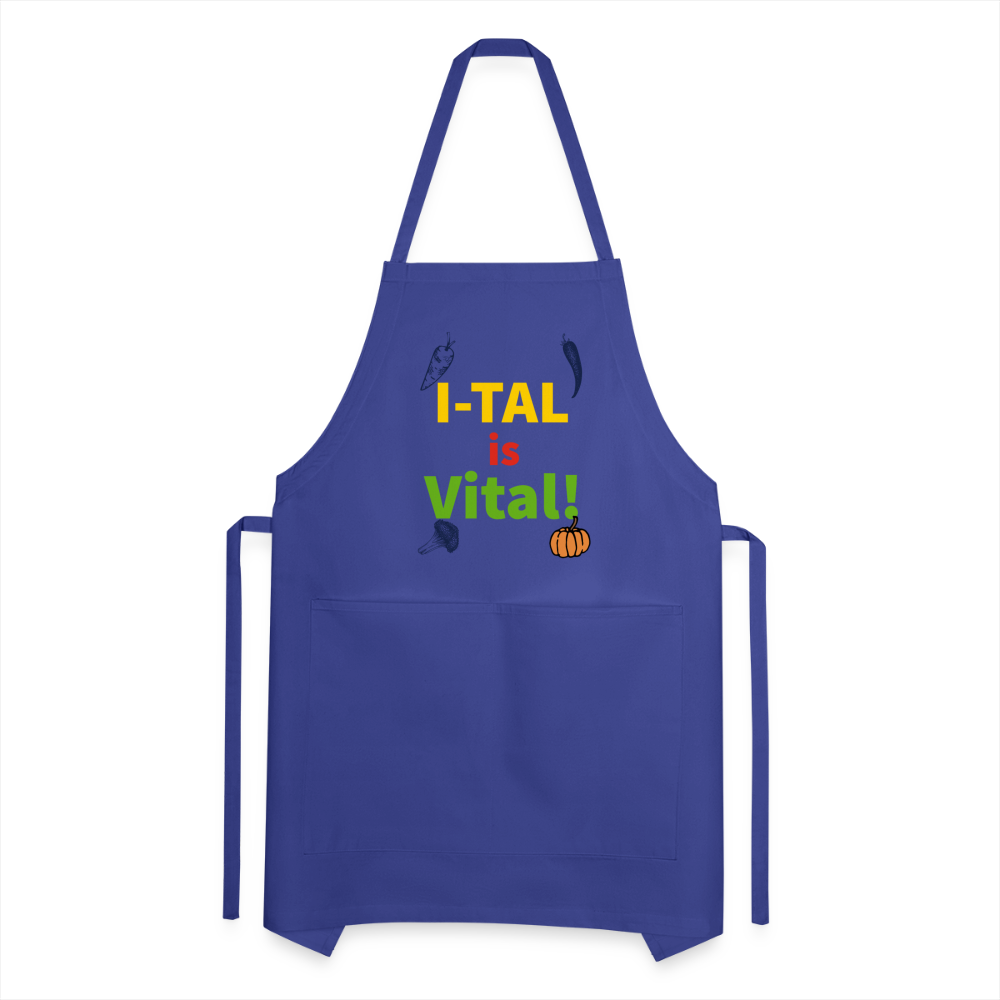 I-tal Is Vital Adjustable Apron - royal blue