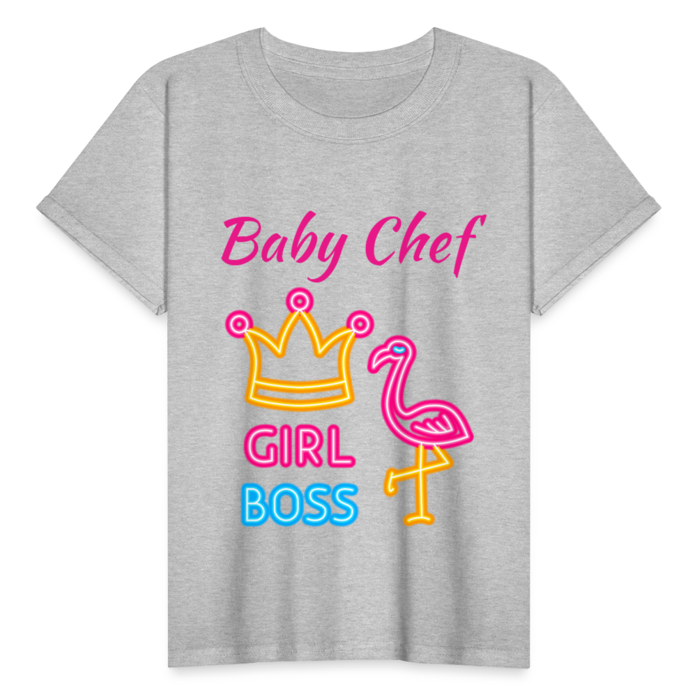 Baby Chef Girl Boss Youth T-Shirt - heather gray