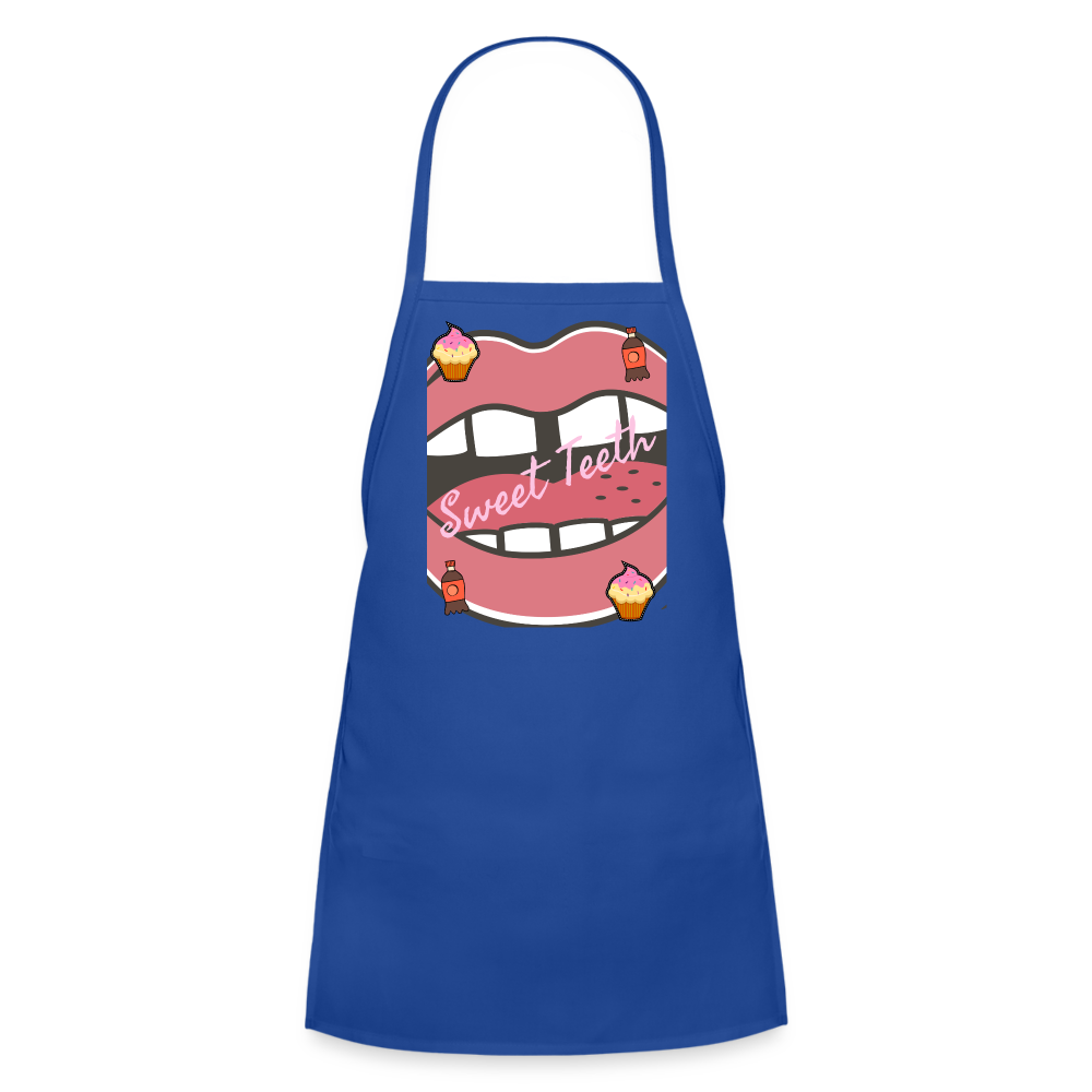 Sweet Teeth Kids' Apron - royal blue