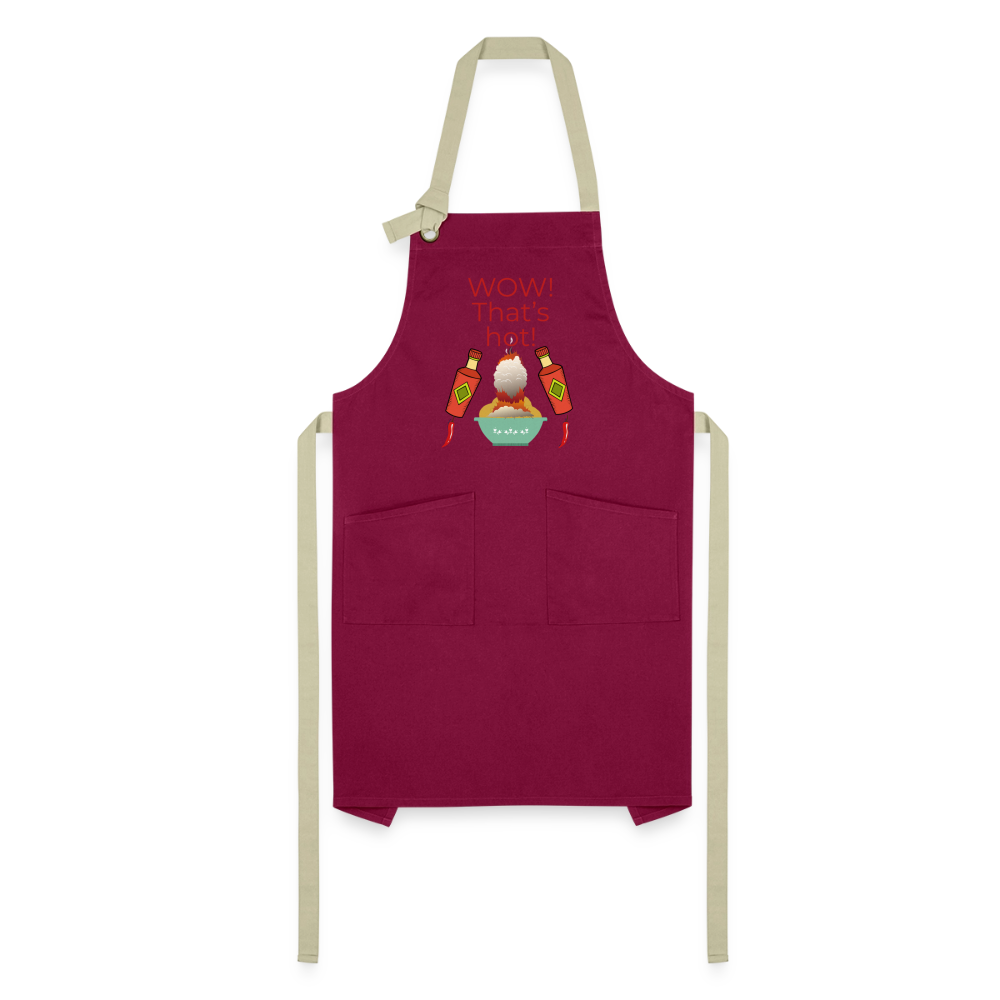 That's Hot Artisan Apron - burgundy/khaki