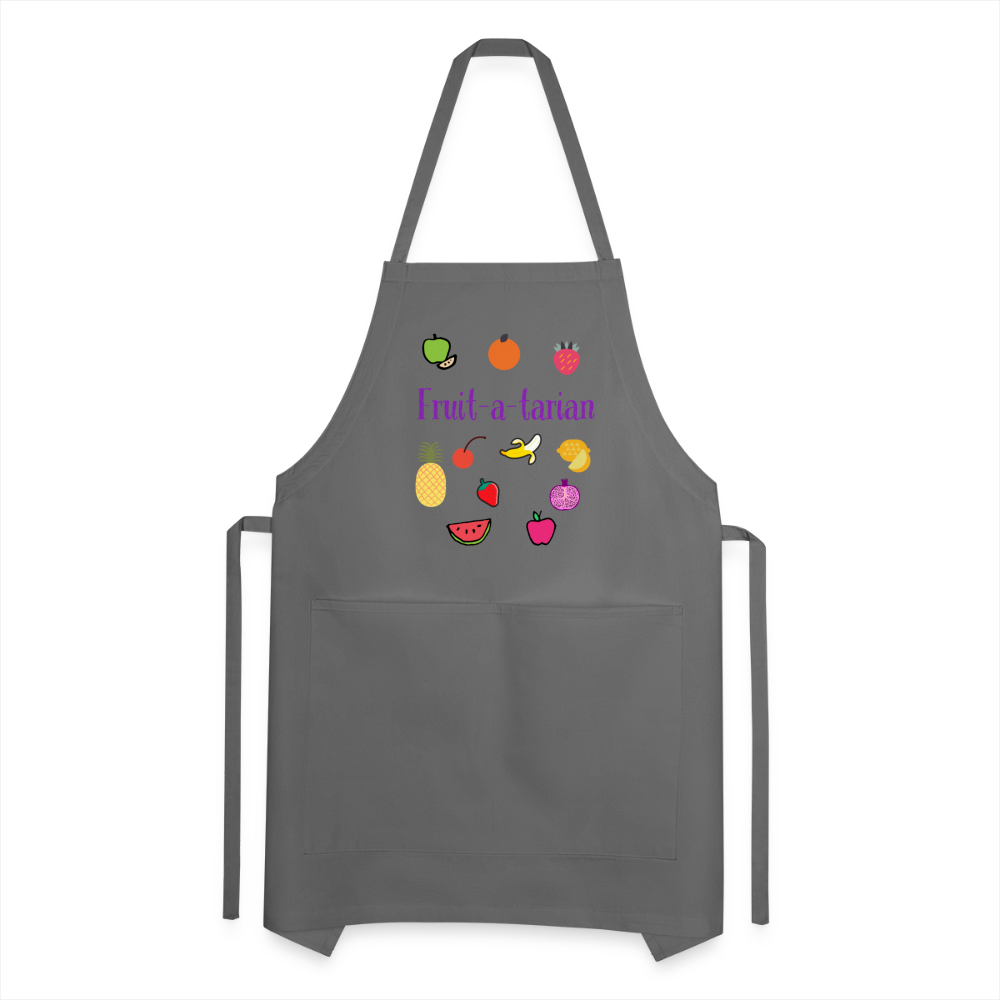 Fruit-a-tarian Adjustable Apron - charcoal