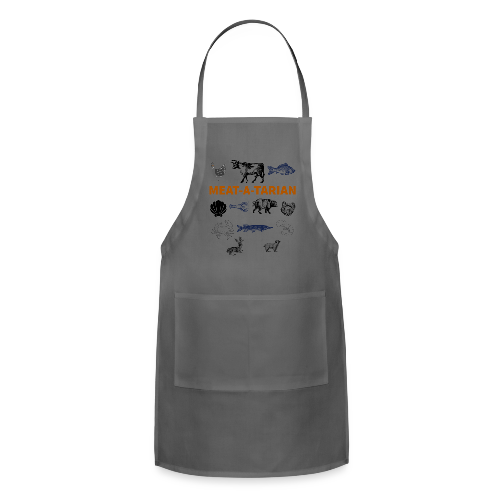 Meat-a-tarian Adjustable Apron - charcoal