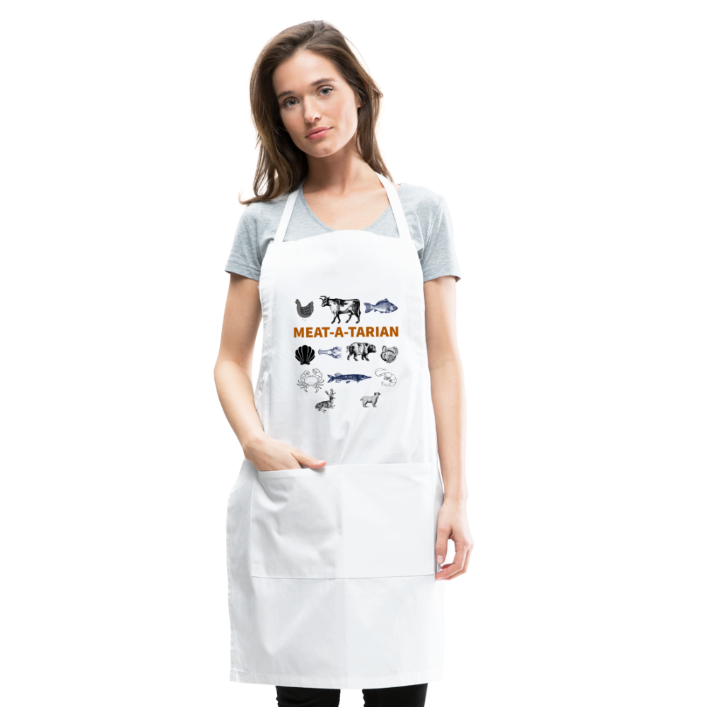 Meat-a-tarian Adjustable Apron - white