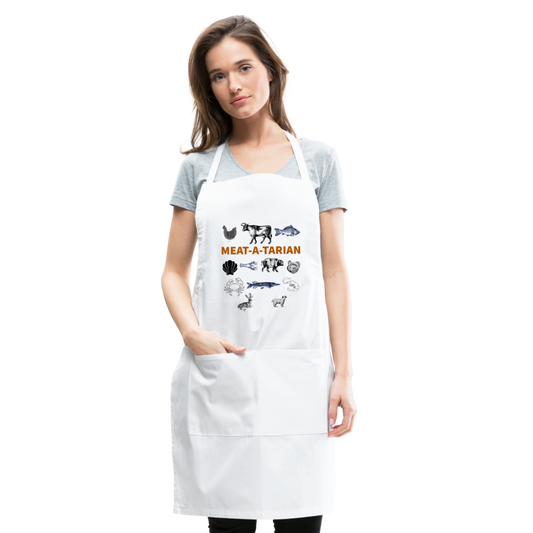 Meat-a-tarian Adjustable Apron - white