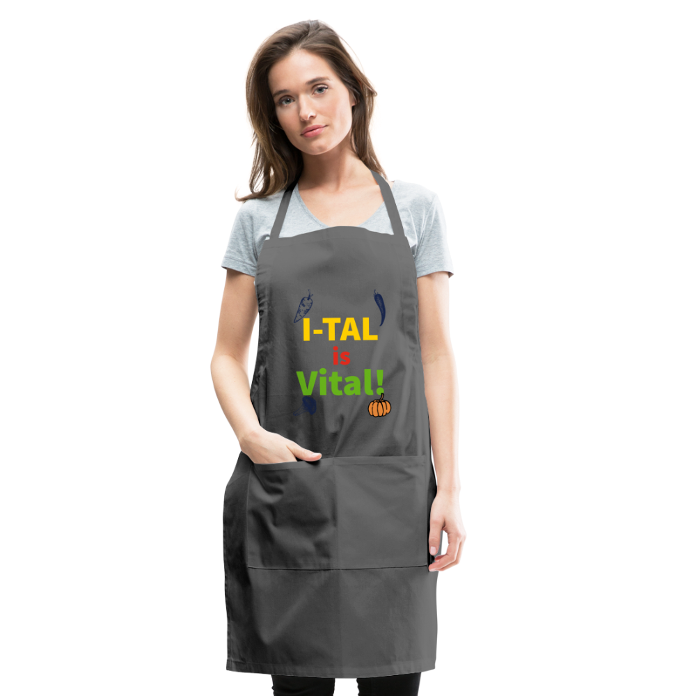 I-tal Is Vital Adjustable Apron - charcoal