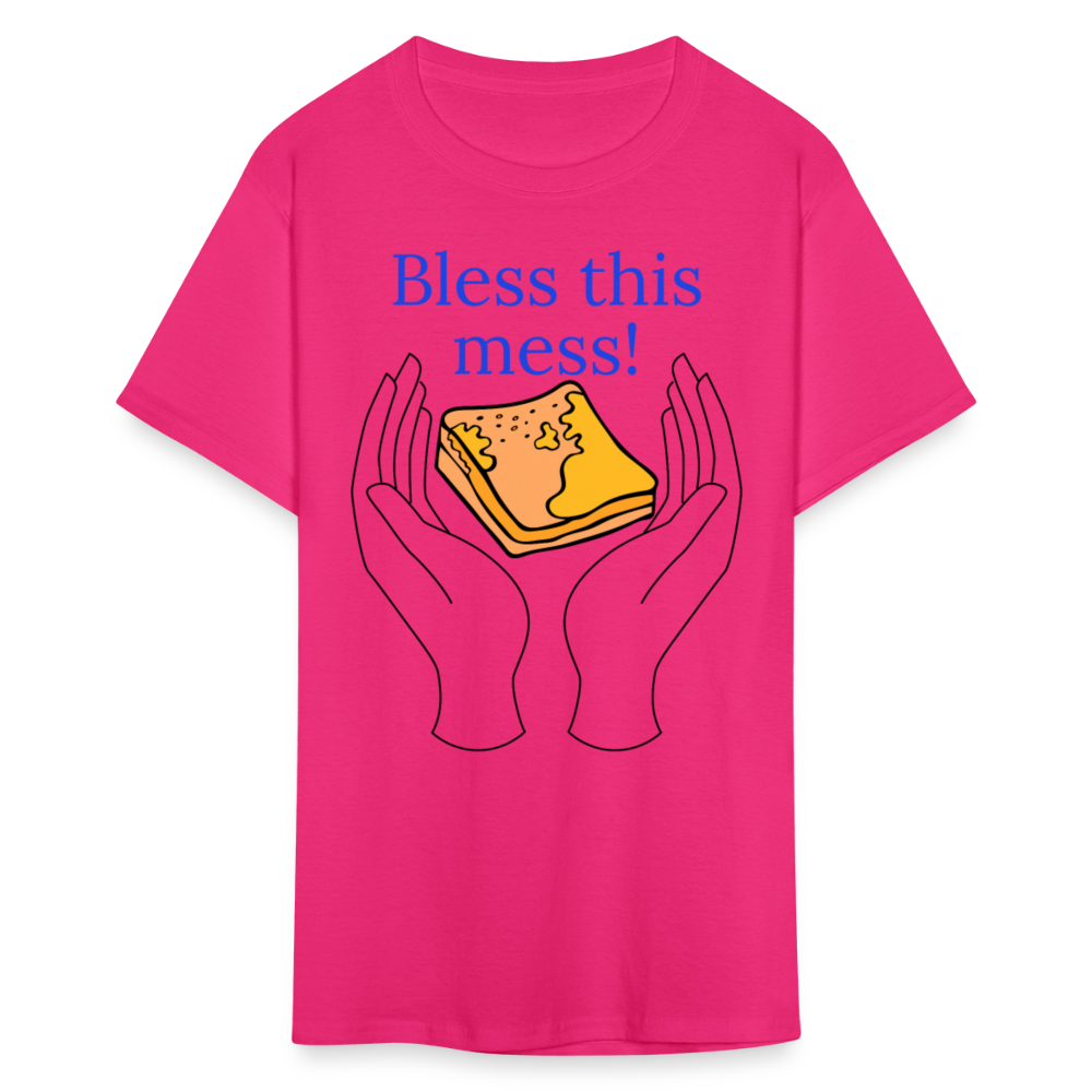 Bless This Mess T-Shirt - fuchsia