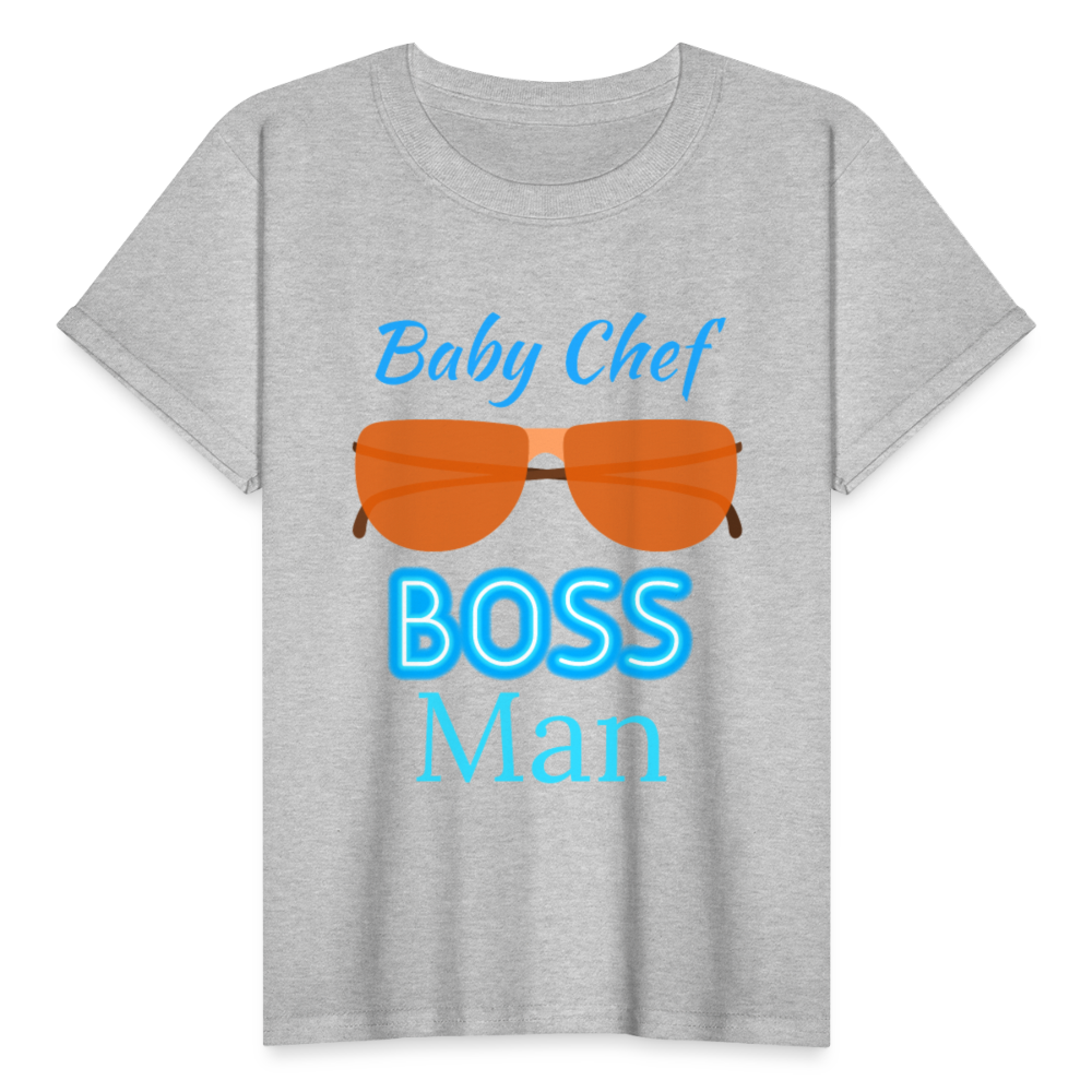 Baby Chef Boss Man Youth T-Shirt - heather gray
