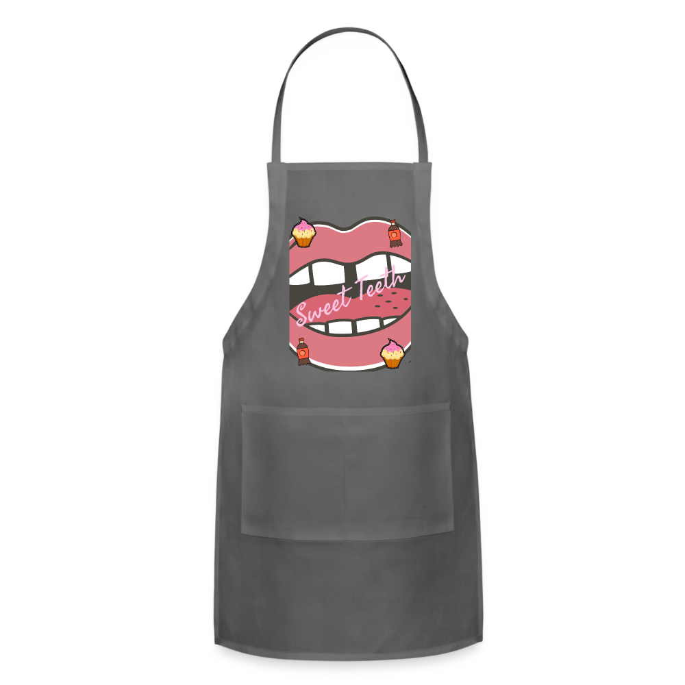Sweet Teeth Adjustable Apron - charcoal