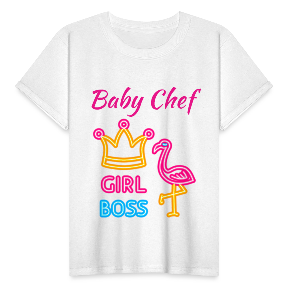Baby Chef Girl Boss Youth T-Shirt - white