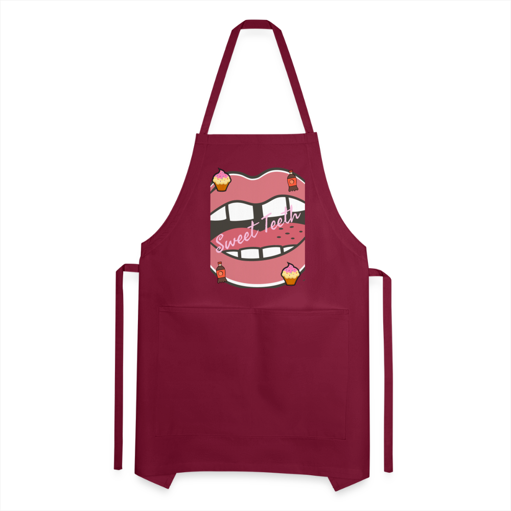 Sweet Teeth Adjustable Apron - burgundy