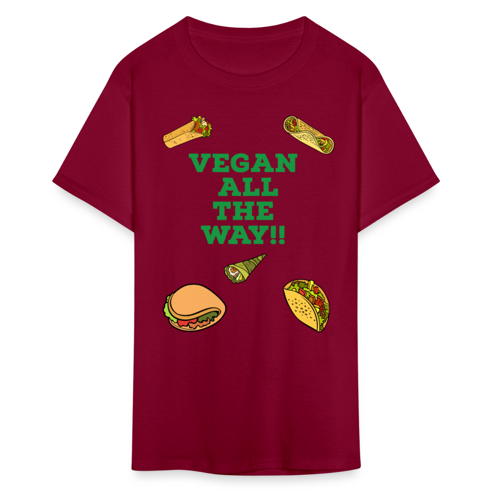 Vegan All The Way T-Shirt - burgundy