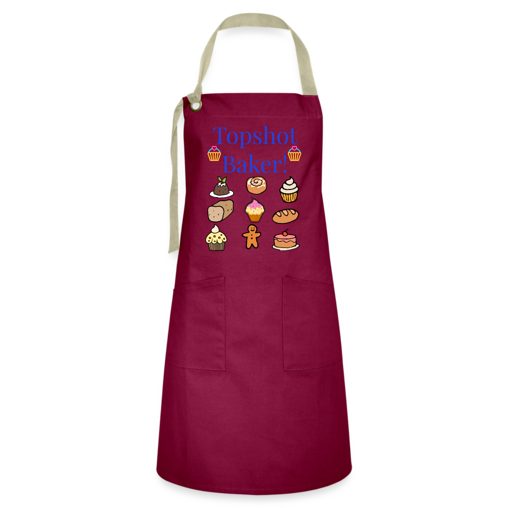 Topshot Baker Artisan Apron - burgundy/khaki