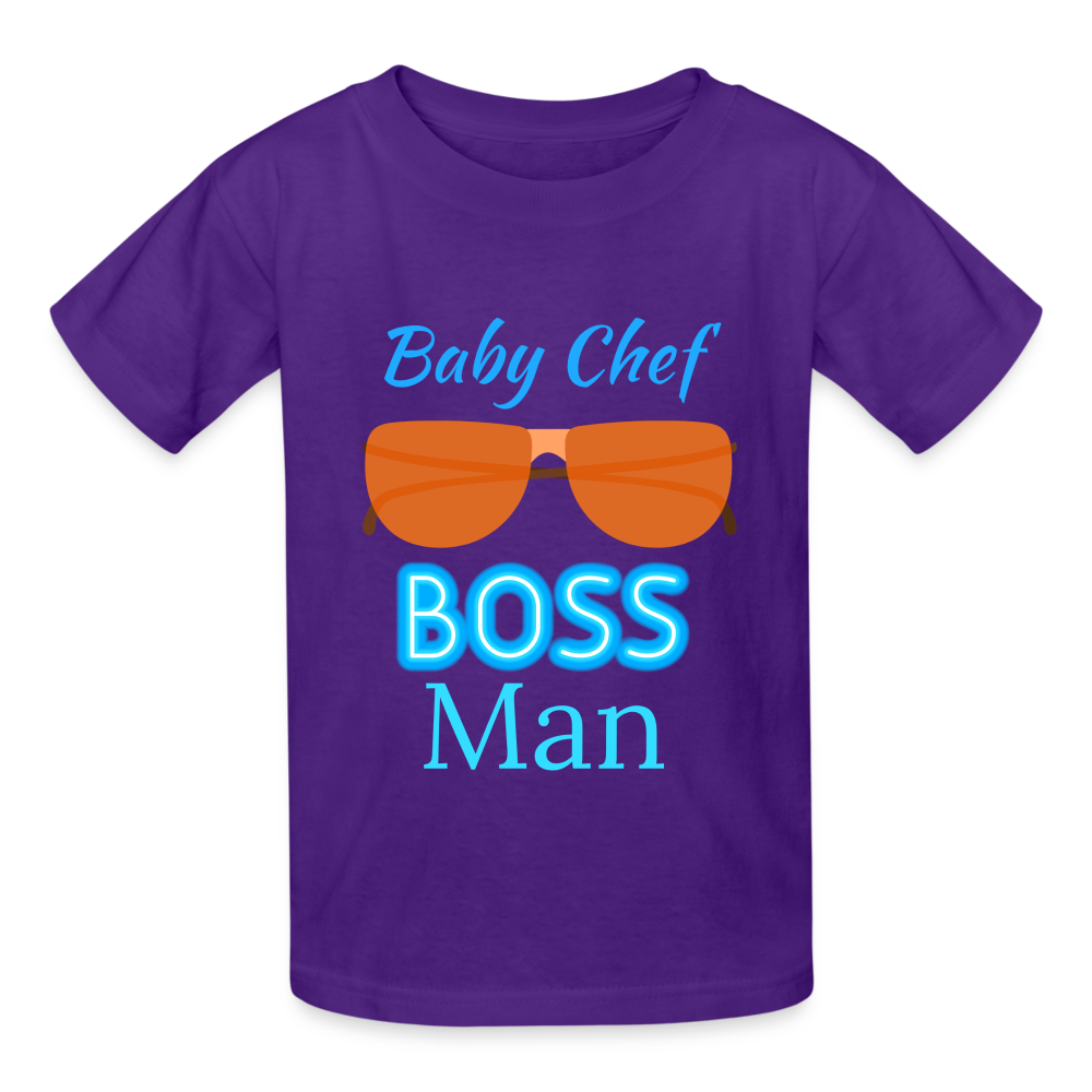 Baby Chef Boss Man Youth T-Shirt - purple