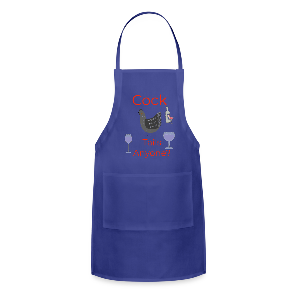 Cock Tails Adjustable Apron - royal blue