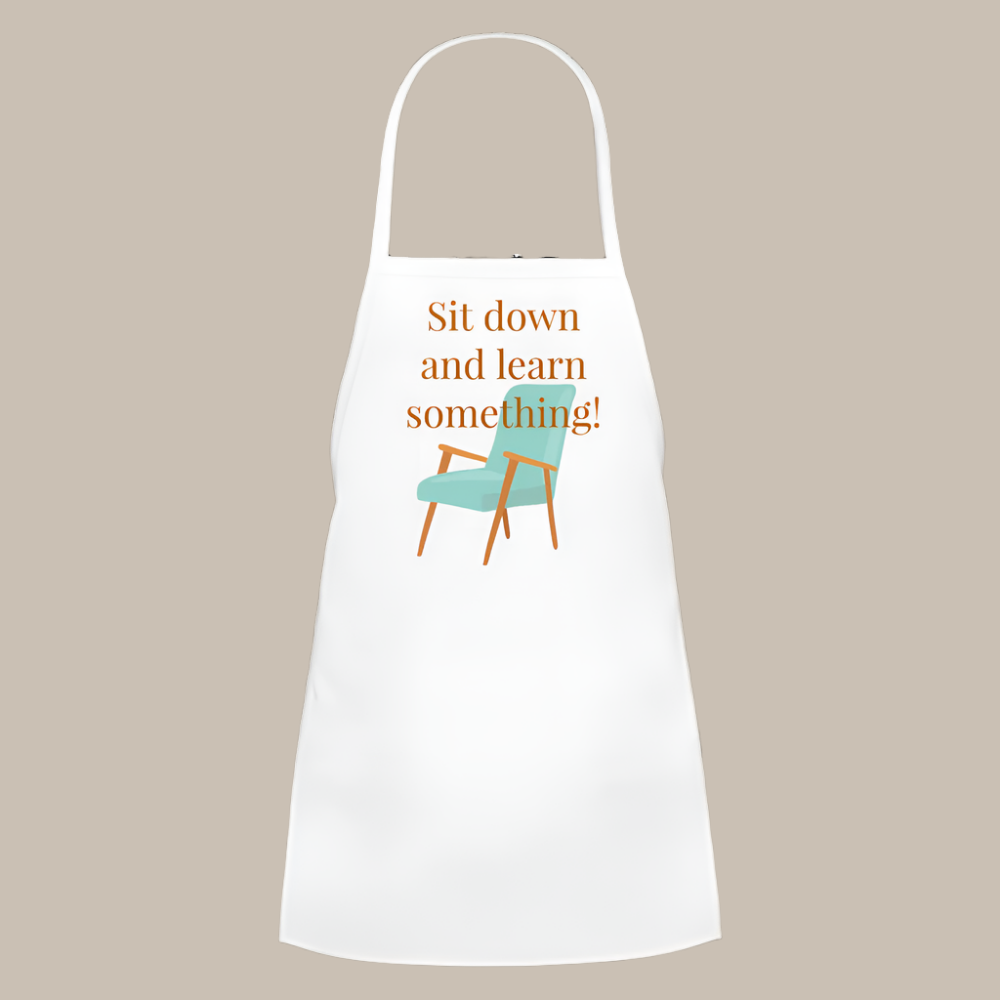 Sit Down Kids' Apron - white