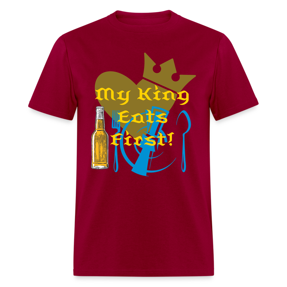 My King Eats First T-Shirt - dark red