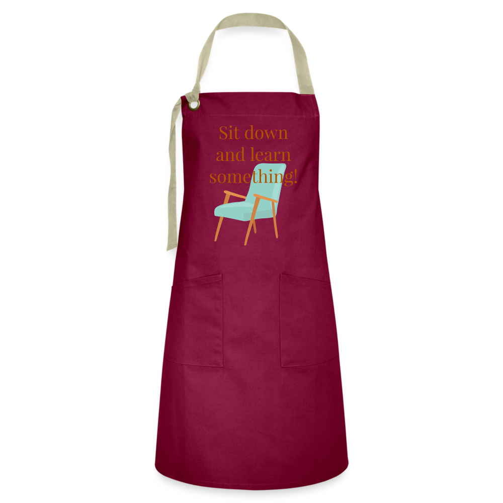 Sit Down Artisan Apron - burgundy/khaki